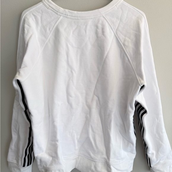 Athleta White Pullover Sweatshirt Women’s Size Large, Black Stripe Casual Lounge - Picture 7 of 8
